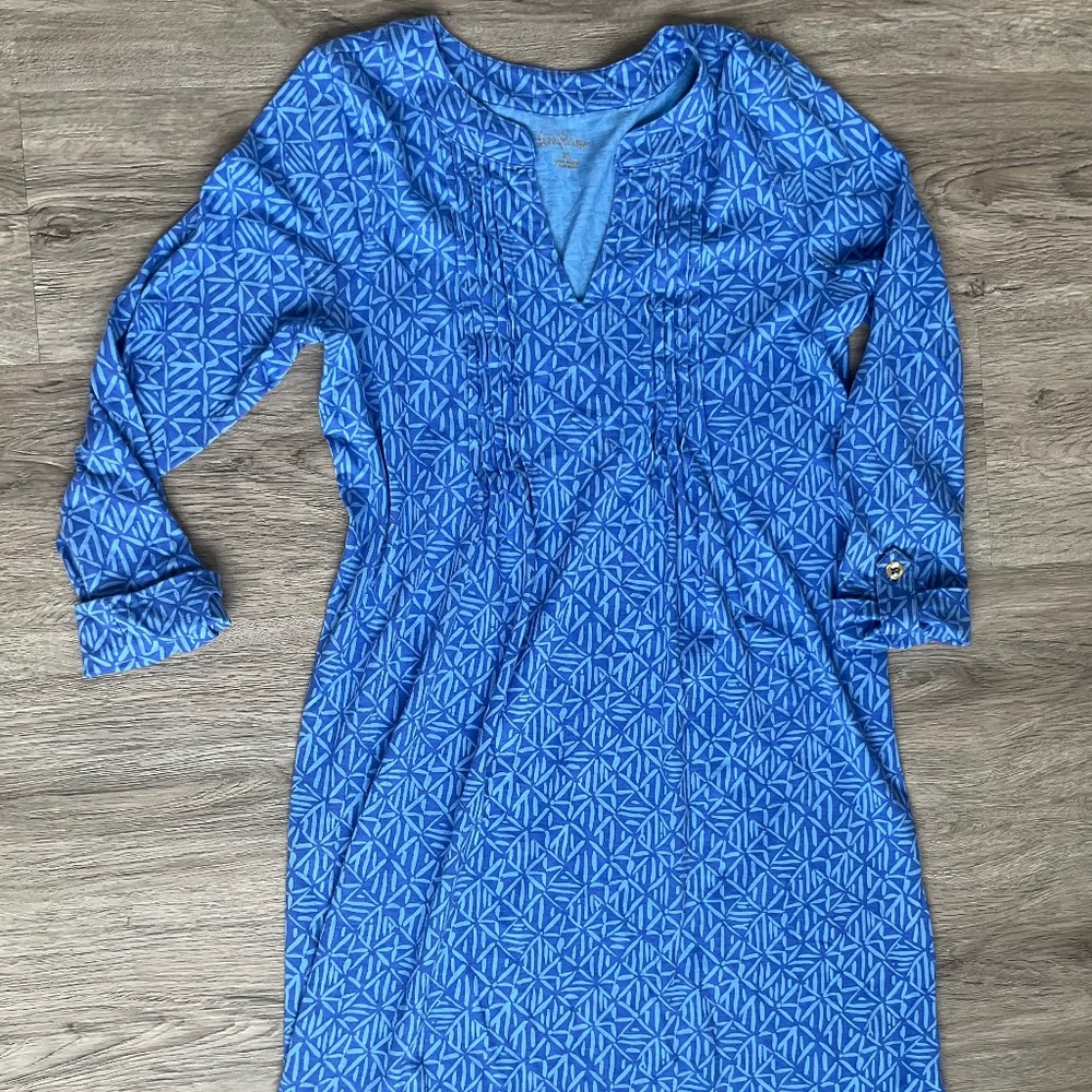 Blue Lilly Pulitzer Long-sleeve Dress, XS, NWOT